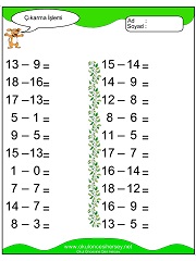 Çıkarma işlemi yaprak test